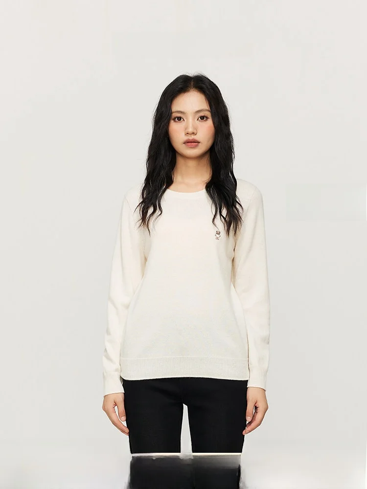 

Noisy Teddy25 Winter New Simple Pure Color Women's Woolen Sweater round Ne Overhead Warm Comfortable Versatile Long Sve