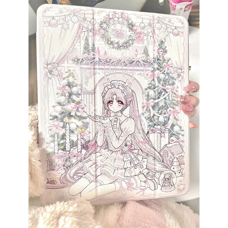 Оригинальный милый чехол для планшета с принтом сладких когтей, рождественская любовь, подходит для iPad, акриловый тройной защитный чехол от падения