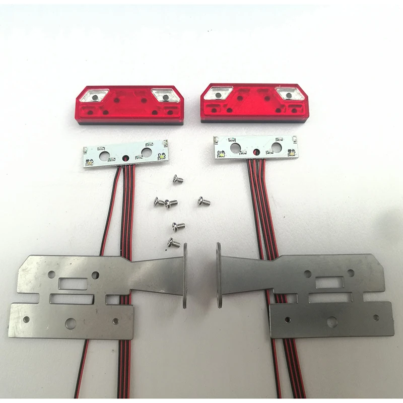 NONE LED EIN Paar Simulation Metall Rücklicht Nackte Lampe für 1/14 Tamiya RC Lkw Auto Scania BENZ 3363 VOLVO FH16 MAN Diy Teile Spielzeug 3