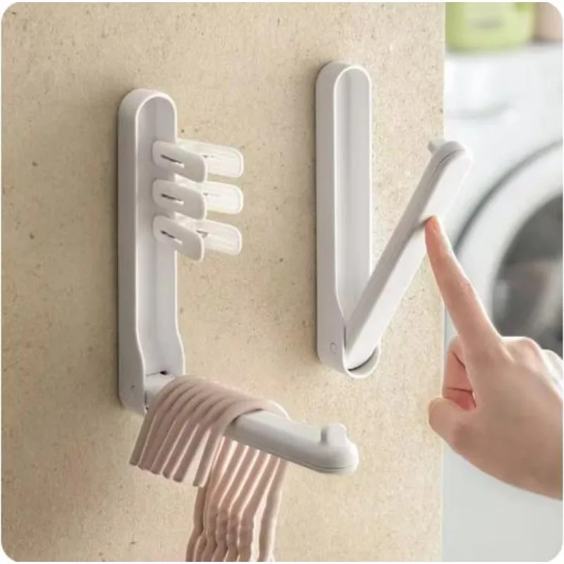 bathroom accessories closet organizer Hanger storage hook can be folded storage wall mounted without holes thick and durable