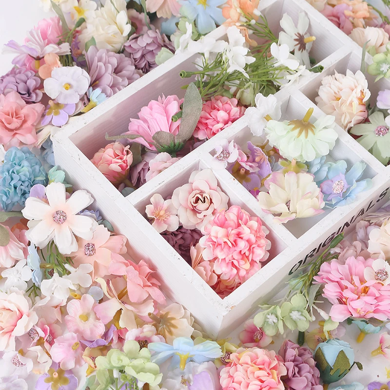 20/50 Stück Künstliche Blumen aus Seide, Kunstblumenköpfe für Heimdekoration, Hochzeit, Brautdekoration, DIY-Bastelarbeiten, Party-Girlanden-Zubehör – Detail 10