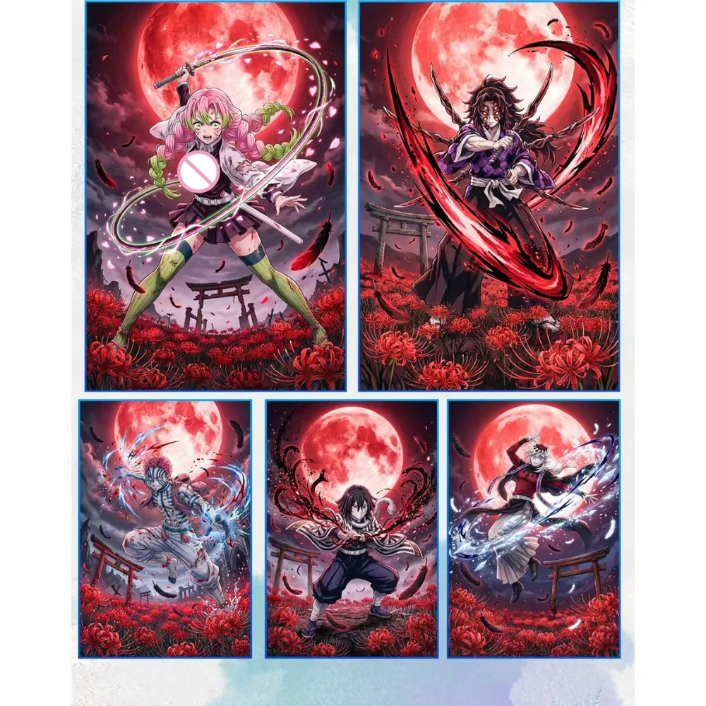 Anime Demon Slayer Color Paper Collection Cards Highly Popular Characters Peripheral Rare Limited Card Perfect Birthday Gifts