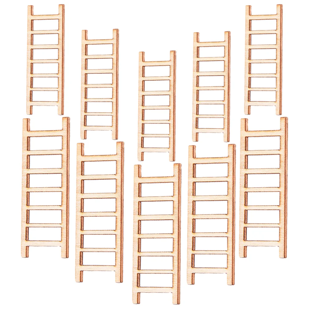 

40 Pcs Wooden Stairs Landscape Ladder Model Miniature Ladders Decoration Green Plants Adorn Ornaments