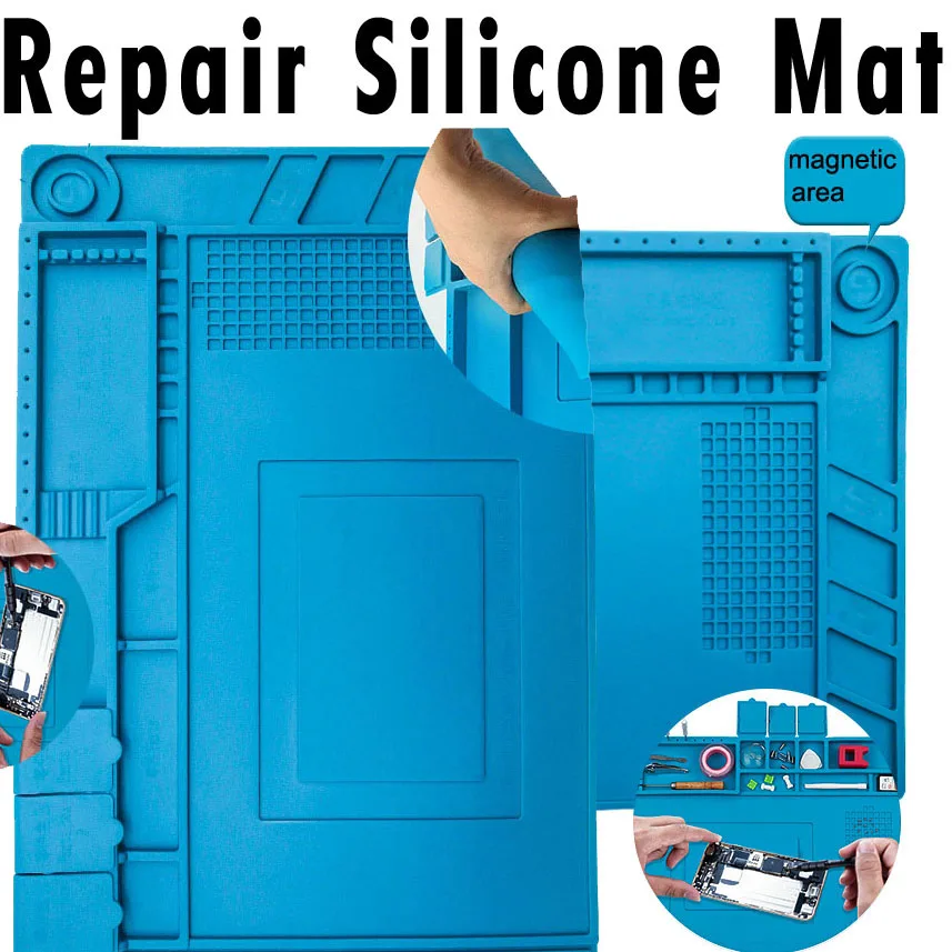 Watch Mobile Phone Camera Repair Silicone Pad Anti Slip Rubber Protective Parts Box Mat Magnetic Heat Insulation Cushion