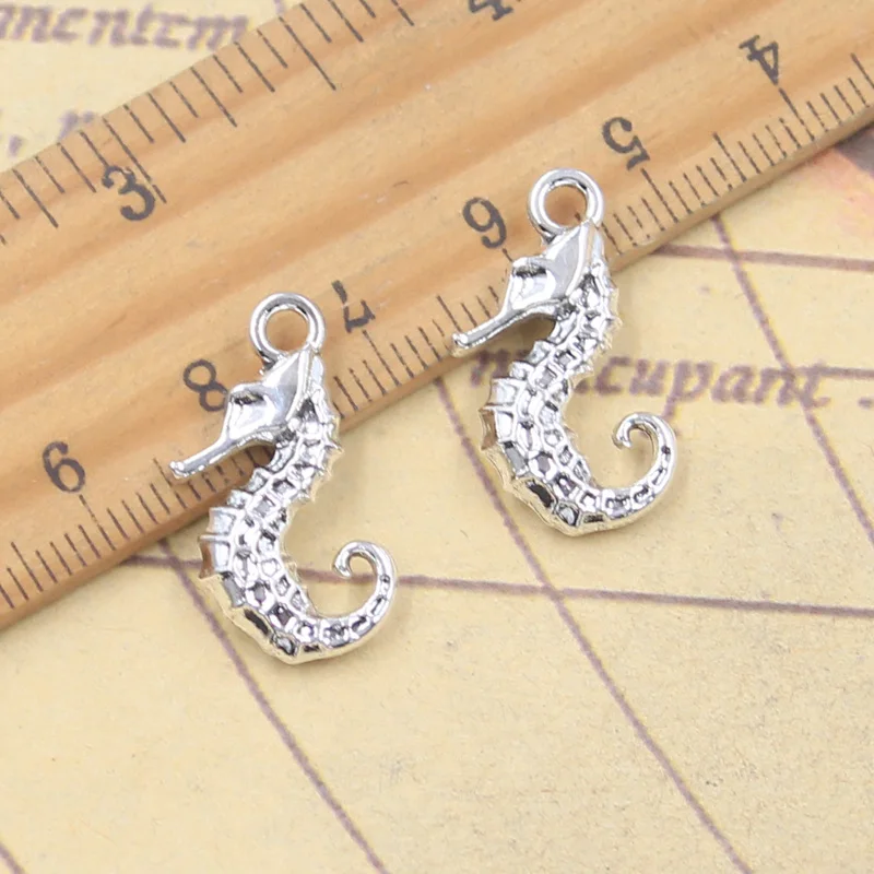 10 Stück Charms Meer Seepferdchen Ozean Hippocampus 22x15mm Antik Silber Farbe Anhänger Herstellung DIY handgemachten tibetischen Schmuck finden