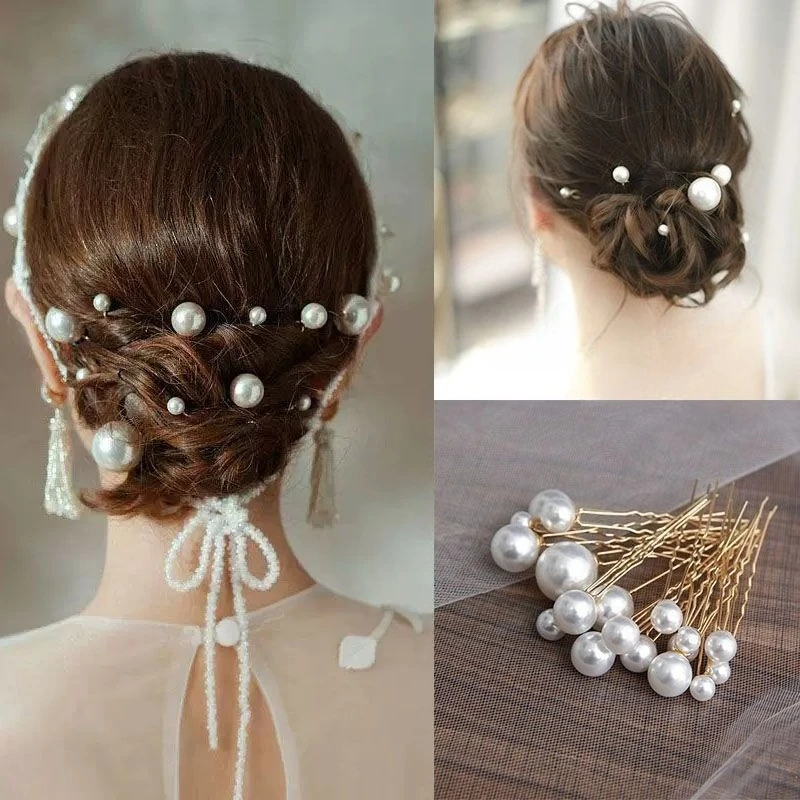 Elegante Perlen-Haarnadeln in verschiedenen Größen, handgefertigter Brautschmuck, Haarschmuck für Brautjungfern, Abend-Haarspangen für Damen und Mädchen, Haar-Accessoires