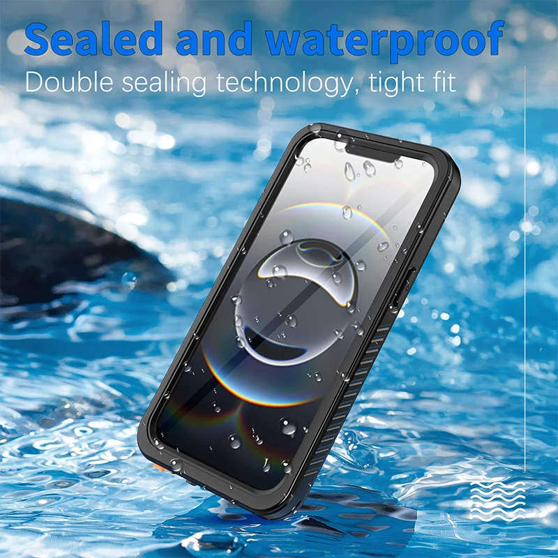 

IP68 New Fashion Waterproof Shockproof Dustproof Case For iPhone 16 15 14 13 Pro Max Plus 16E Swimming Diving Cover Iphone Cases