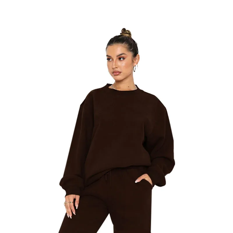 Ensemble 2 pièces sweat à capuche pour femme, sweat-shirt décontracté, couleur unie, mode coréenne, tenue de sport