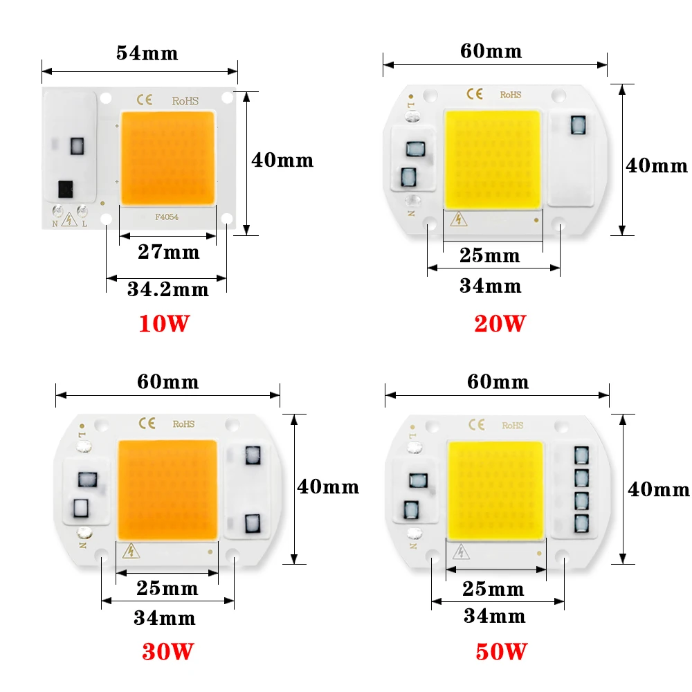 COB Chip LED Lamp 220V 10W 20W 30W 50W Smart IC No Need Driver Lampada LED Bulb Lamp For Flood Light Spotlight Diy Lighting