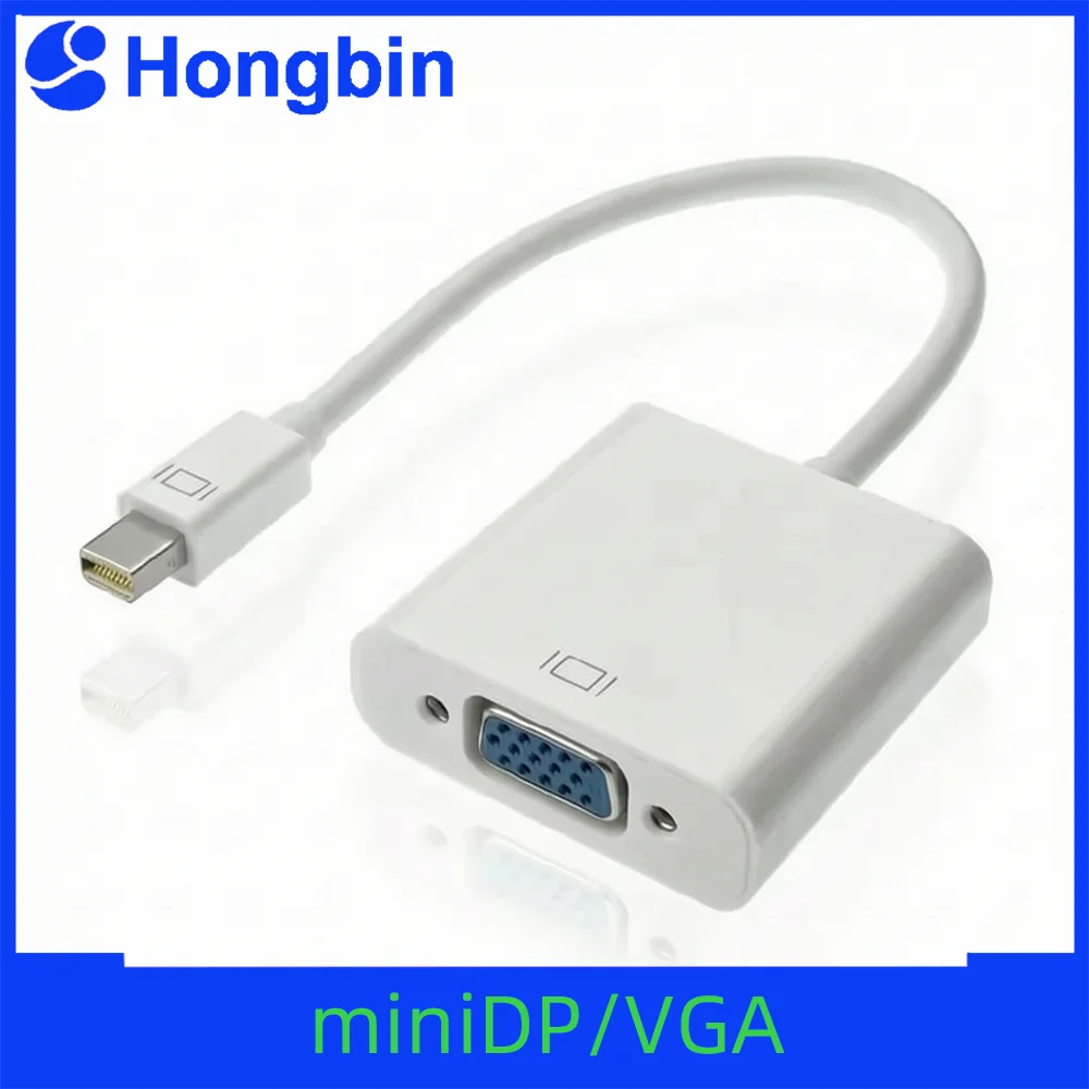 Mini DP to VGA HD Adapter Cable; MiniDP to VGA Converter for Apple Computer to Monitor