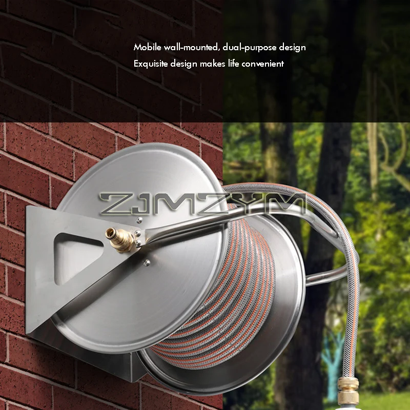 

Stainless Steel Watering Car Wash Water Pipe Storage Rack Hanging Automatic Pipe Reel Agricultural Household Water PipeReelFrame