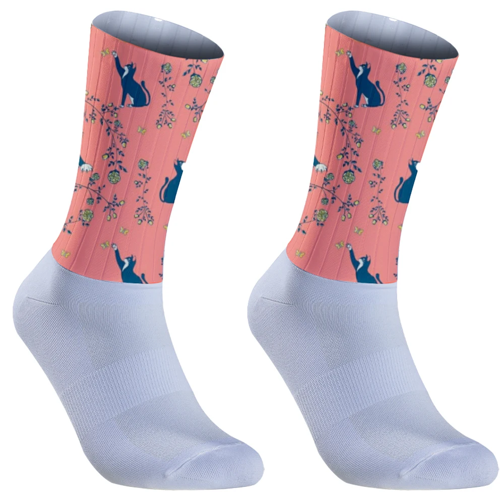 2024 neue rutsch feste Silikon Professional Race Aero Sport Fahrrad Laufs ocken Rad socken Sommer coole atmungsaktive Socken