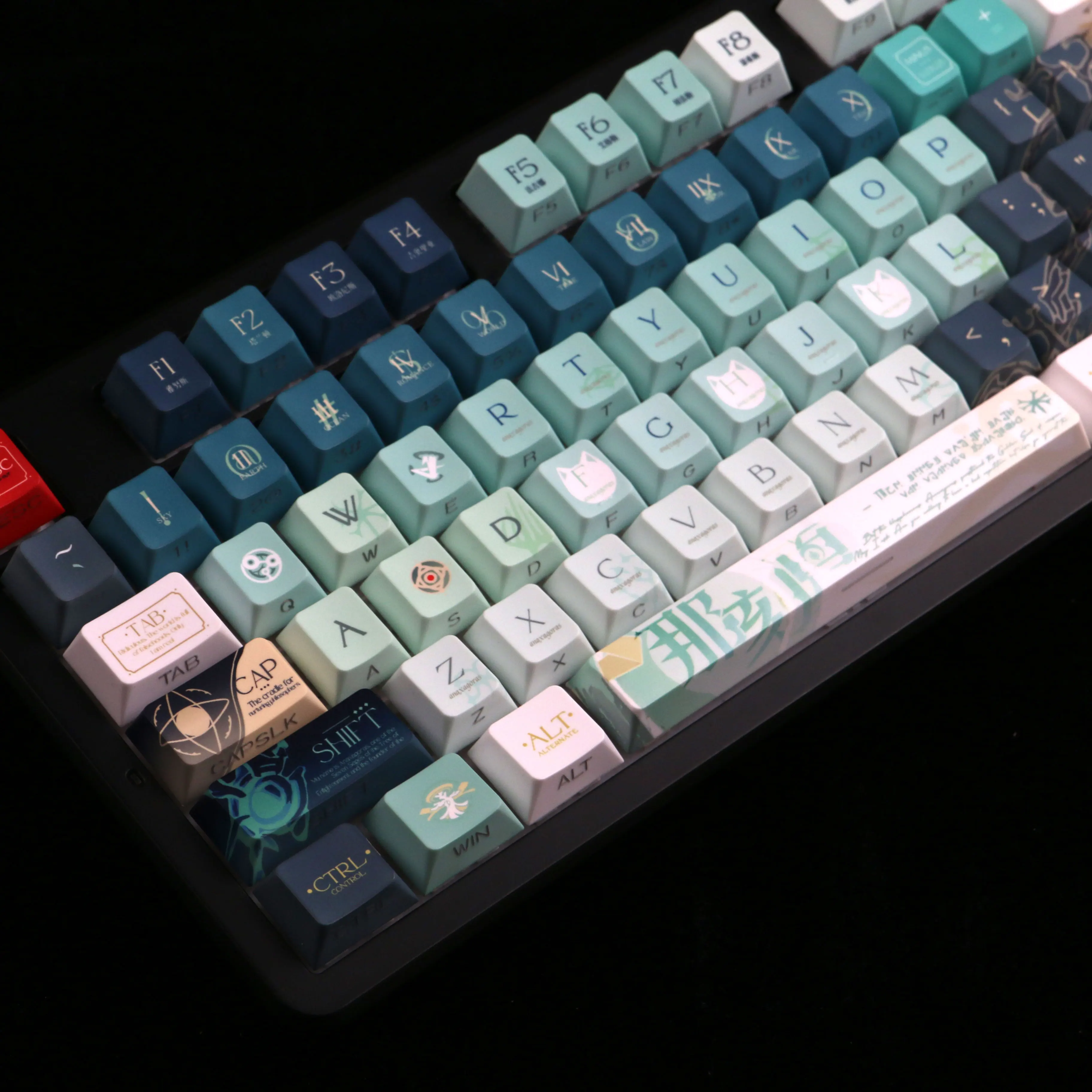 

132 Key Side Print RGB Backlit Keycaps Custom Anime 5 Side Dye Sub PBT Keycap Cherry Profile for MX Switches Mechanical keyboard