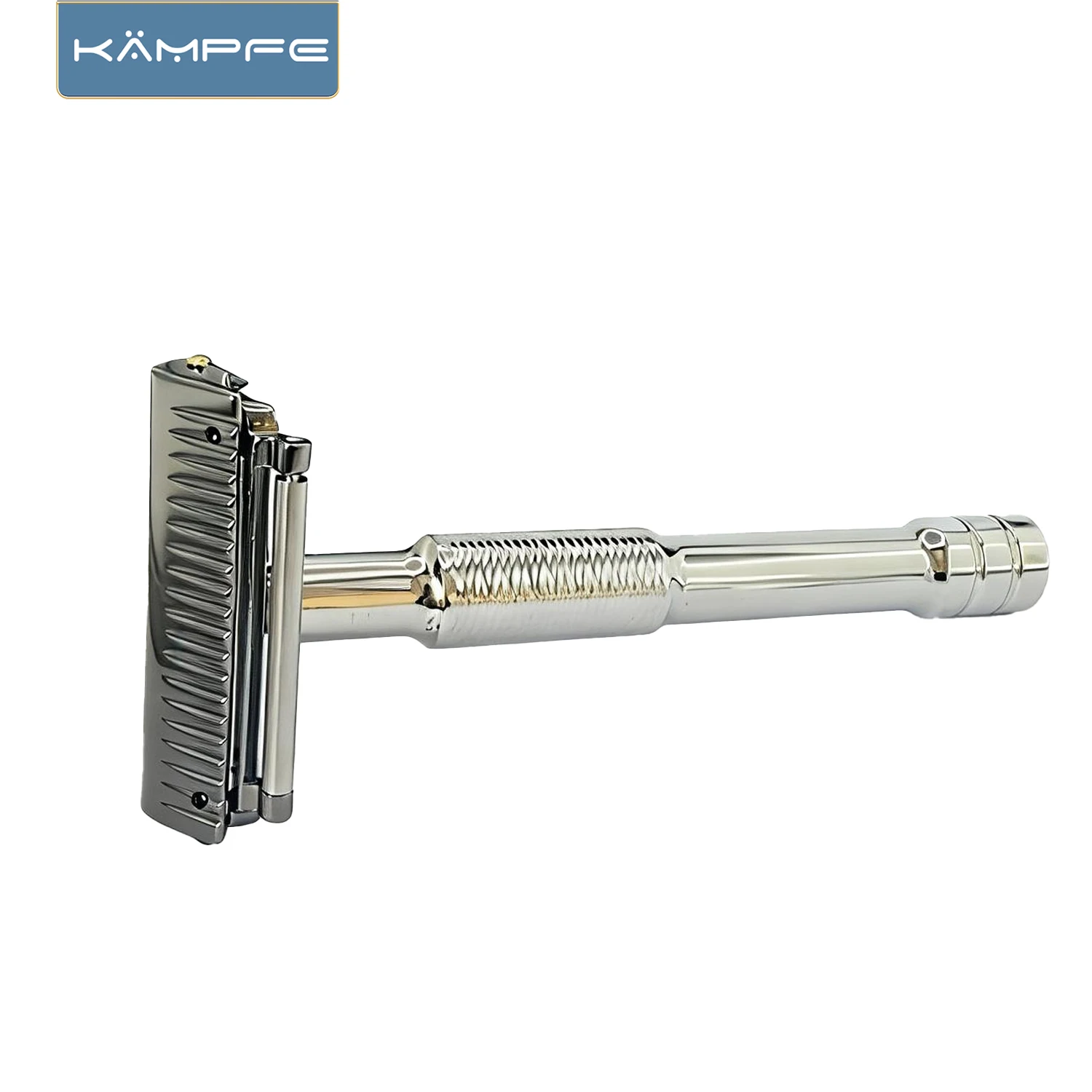 KAMPFE Stainless Steel Manual Safety Razor Head Old Fashioned Double Half Blade Super Roller Shaver with 5 Blades Gift for Men
