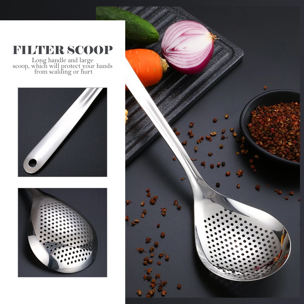 

Stainless Steel Frying Filter Spoon Heat Resistant Kitchen Cooking Tool Slotted Ladle For Fried Food