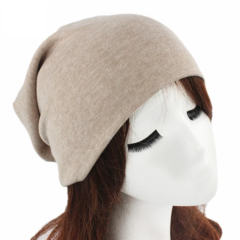 Gorro ondulado de lana para hombre y mujer, gorro holgado de algodón, Color caramelo, cálido