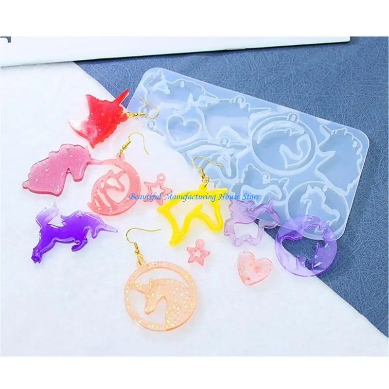 

E56A Silicone Mold for DIY Earrings & Ear Drops Geometric Shaped Earrings Pendant Ear Ornament Mould DIY Jewelry Supplies