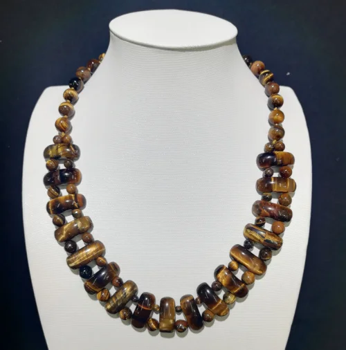 Wholesale Stone Necklace Natural Crystal Agates  Tiger Eye Stone Mixed Stone Beads Make Vintage Style Jewelry Necklace