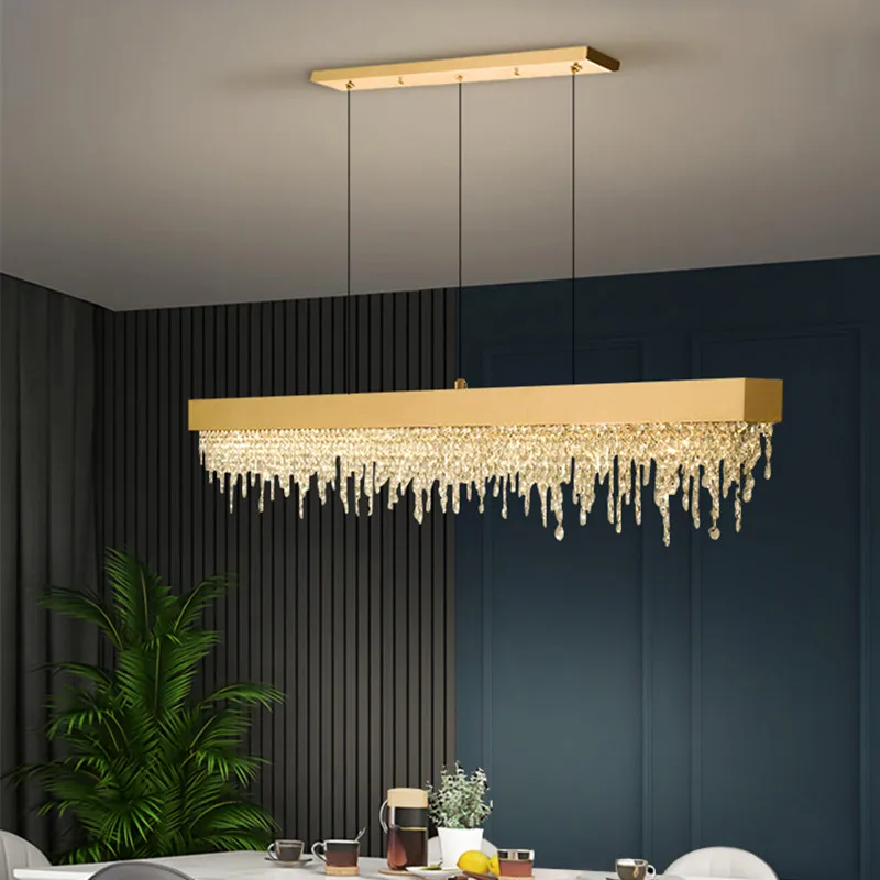 

Nordic Style Crystal Led Pendant Lights for Living Dining Room Food Tables Kitchen Bedroom Chandelier Home Decor Light Fixture