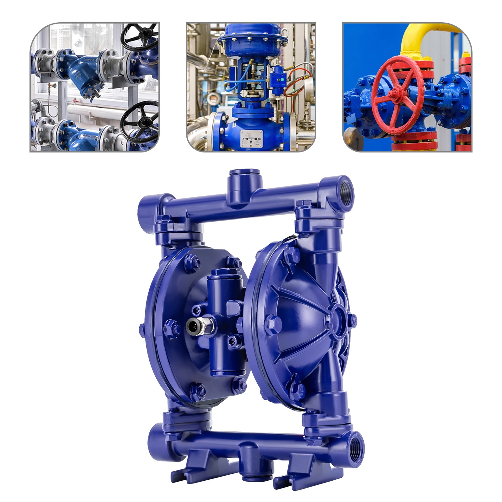 Diaphragm Pump Air-Operated Diaphragm Pump Pneumatic Double Diaphragm Pump Blue Cast Iron