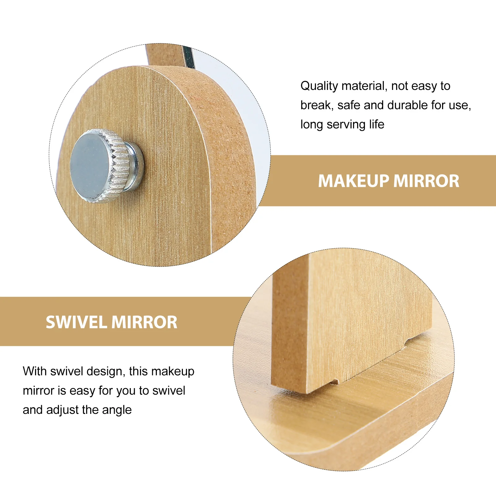 

Swivel Makeup Mirror 360° Rotating Desktop Vanity For Home Bathroom Jewelry Shop Decor Tabletop Square Mirror