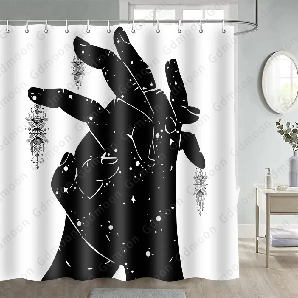 Abstract Hand Painting Shower Curtain,Women Sketch Bath Curtain Lover Human Body Minimalist Art Waterproof Bathroom Curtain Set