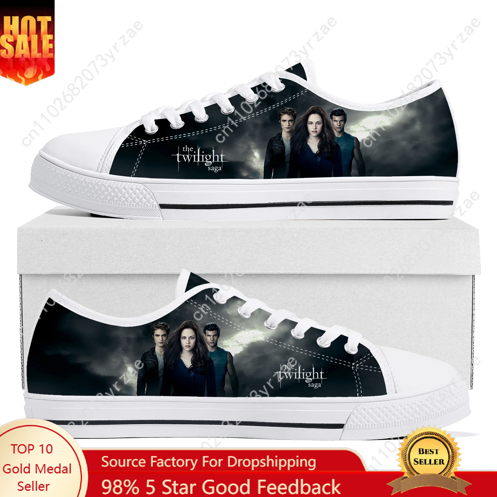 

Низкие кроссовки высокого качества The Twilight Saga, мужские и женские парусиновые кроссовки для подростков, повседневная обувь, модные узоры, обувь на заказ