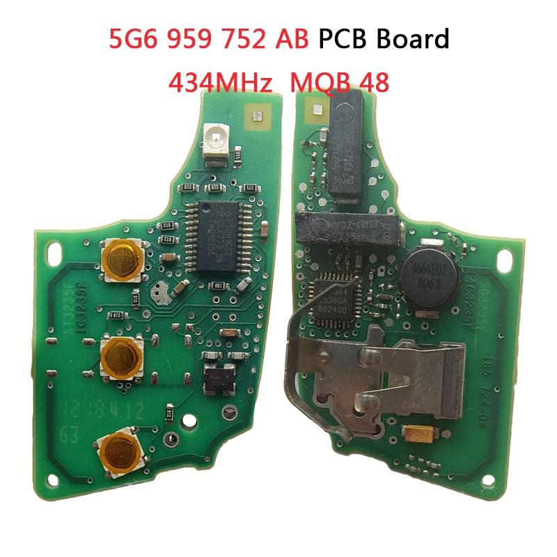 

TXK001096 Original New PCB Board Unlocked For PN 5G6 959 752 AB Remote Key 3 Button MQB 48 Chip Megamos AES 5G6959752AB