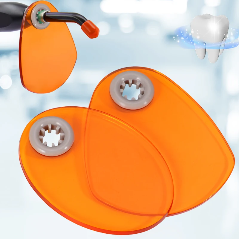 Dental Light Curing Shield Orange Light Filter Board, Anti UV Light Blocking Shade Plate for LED Curing Light Lamp