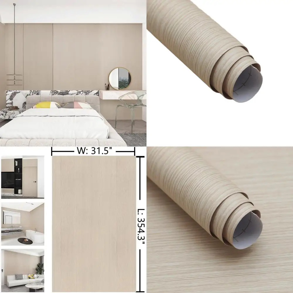 

Современные бежевые самоклеящиеся обои под дерево — водонепроницаемые, самоклеящиеся для ванной и прачечной