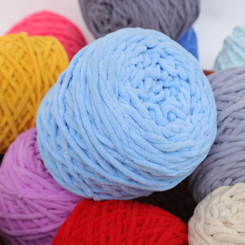 Handmade Ice Thread Chenille Woven Ball, Medium Thickness, Iceland Velvet Wool Ball, 200g