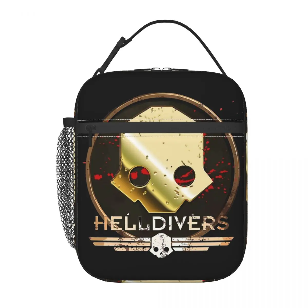 Helldivers กล่องอาหารกระเป๋าใส่ข้าวกลางวันเก็บความร้อนสำหรับไปโรงเรียนแบบใหม่อุปกรณ์เสริมสำหรับระบายความร้อน2โลโก้กล่องอาหารกลางวันเล่นเกม2024กล่องแบบพกพา