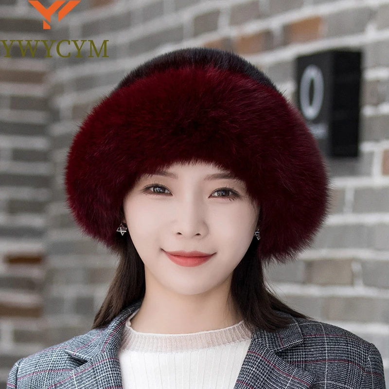 Women Real Mink Fur Bomber Hats Winter Genuine Fox Fur Cap Luxurious Quality Winter Hat Warm Soft Fluffy Natural Mink Fur Hat