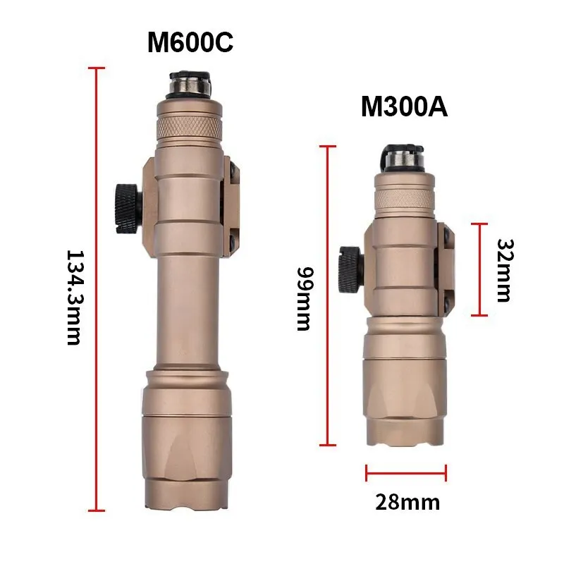 WADSN SF M300 M600 M300A M600C Military Airsoft Flashlight AR15 Rifle Weapon Light Fit 20mm Rail Hunting Airsoft Accessories