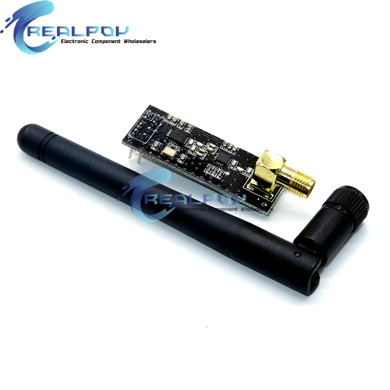 NRF24L01+PA+LNA Wireless Transceiver RF Transceiver Module 2.4G 1100m with Antenna and NRF24L01+ Breakout Adapter with 3.3V
