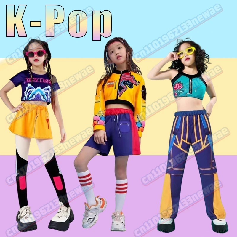 

Kpop Demon Hunters Rumi Zoey Mira Cosplay Kids Child Girls Costume Huntrix Group Idol Roleplay Outfits Halloween Carnival Suit