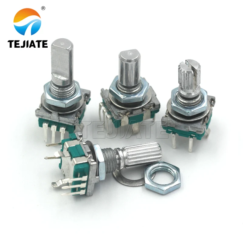 1pcs EC11 rotary encoder 15/20mm plum blossom handle/half-axis audio digital potentiometer with switch