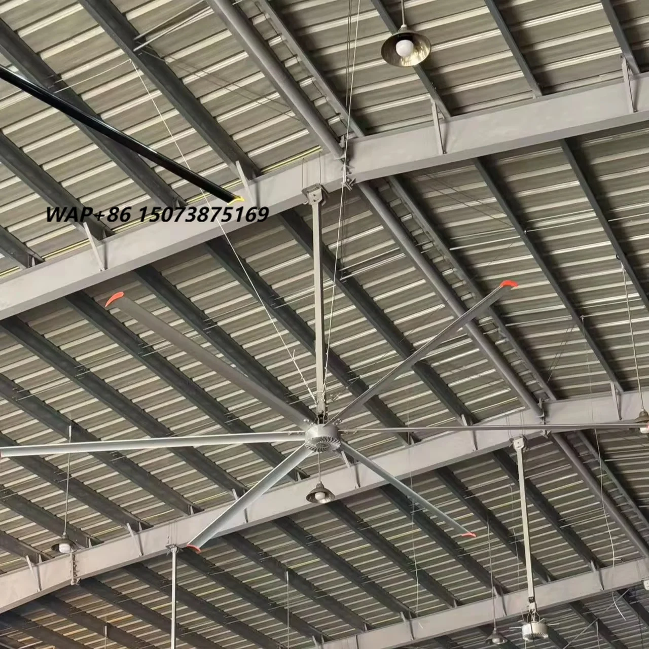 Diameter 22ft/6.7m Energy Saving 6 Aluminum Blades Low Noise Big Ceiling Fan HVLS Industrial Fan for Factory and Warehouse
