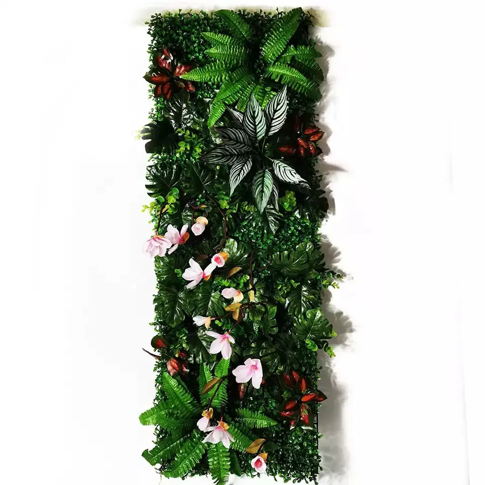 Artificial Plant Wall Decoration Plastic Garden And Flower Wall Wedding Background Fake Plant Hanging Fence Christmas Decoration