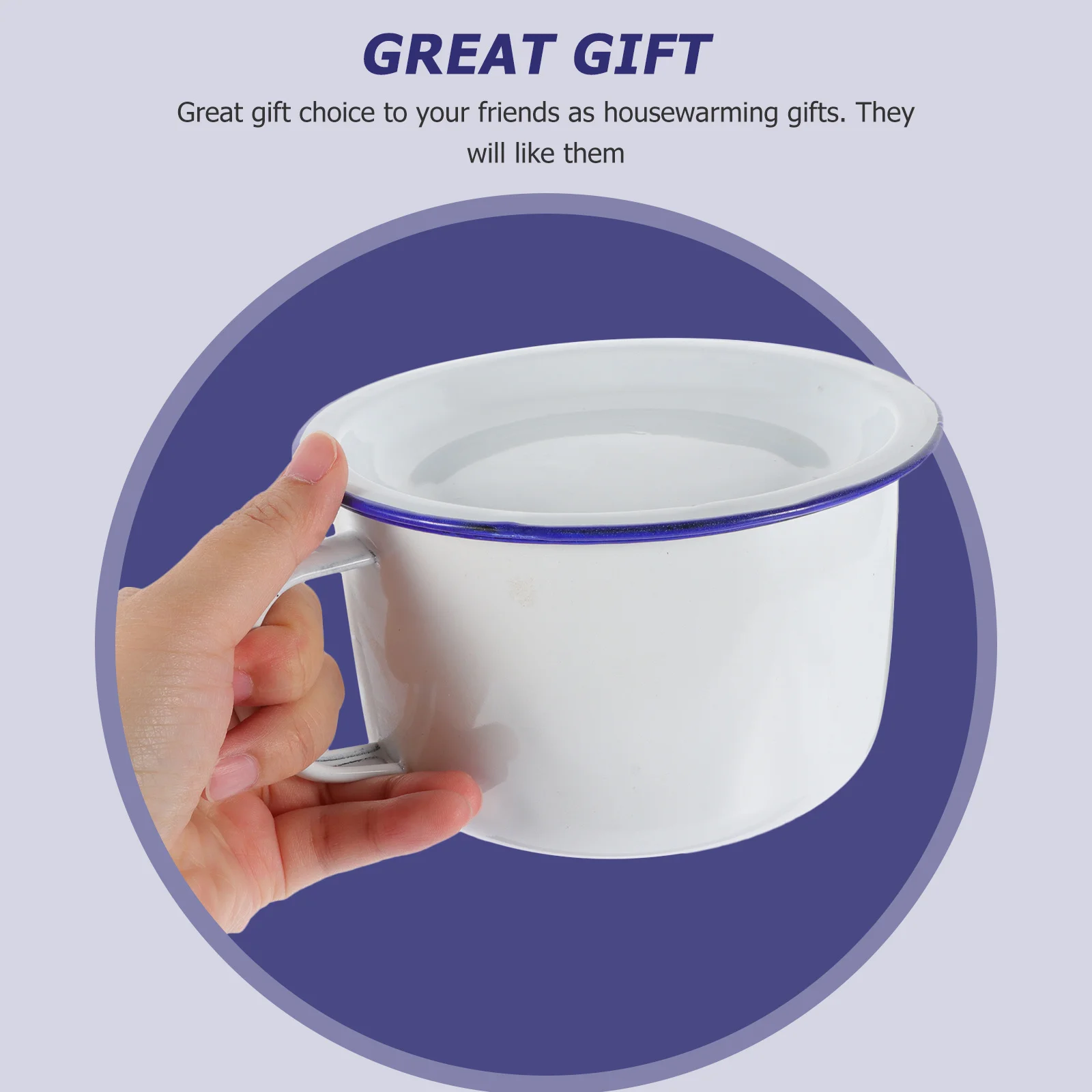 

1 Set Enamel Bowls Vintage Lard Thicken Household Soup Bowl Retro Style Food Container Kitchen Enamelware Covered Bowl For Home