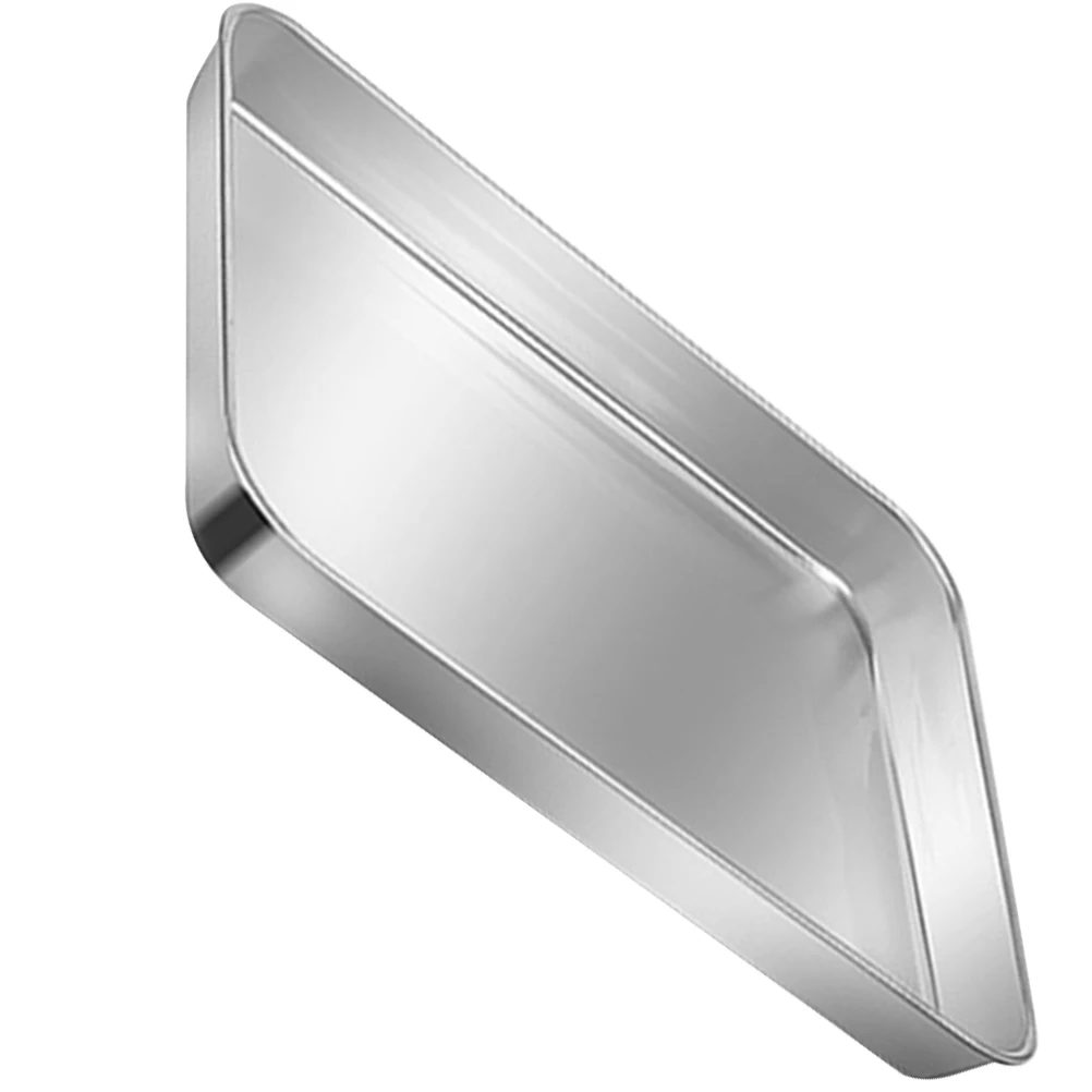 

Stainless Steel Food Tray Large Roasting Pan Plate BBQ Fruit Holder Kitchen Storage Banquet Home Use Easy Clean