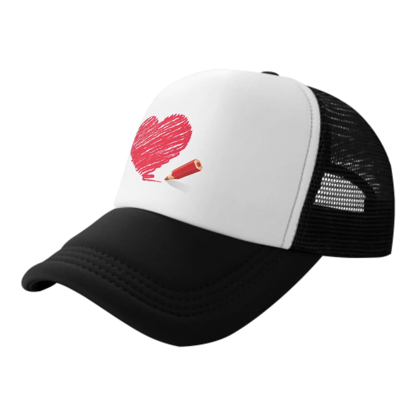 

Painting Love Heart Baseball Cap Adult Mesh Hat Adjustable for Men Women Sports Breathable Fashion Daily Travel Outdoor