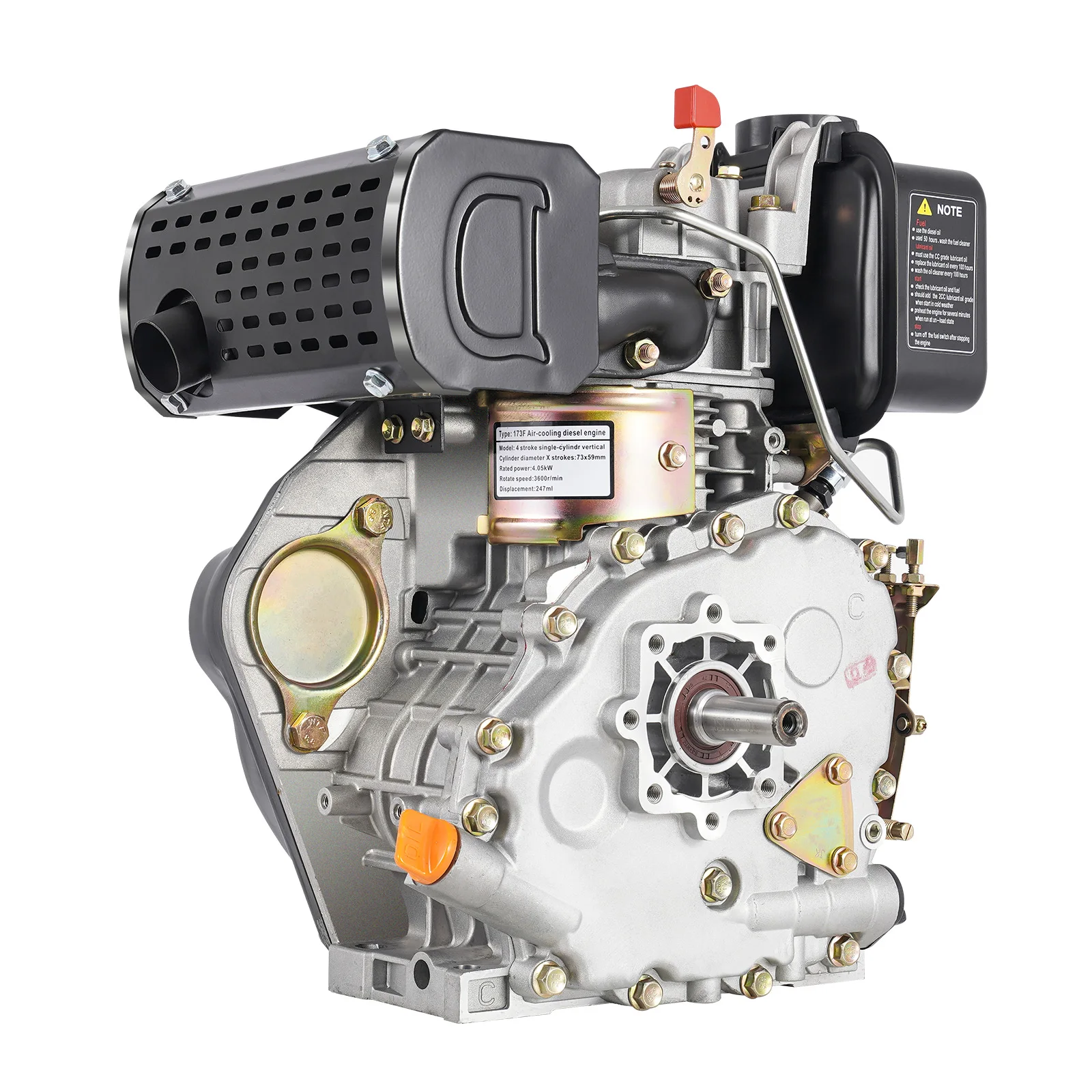 Diesel Engine Single cylinder 4-stroke 5 horsepower air-cooled vertical four stroke 173F