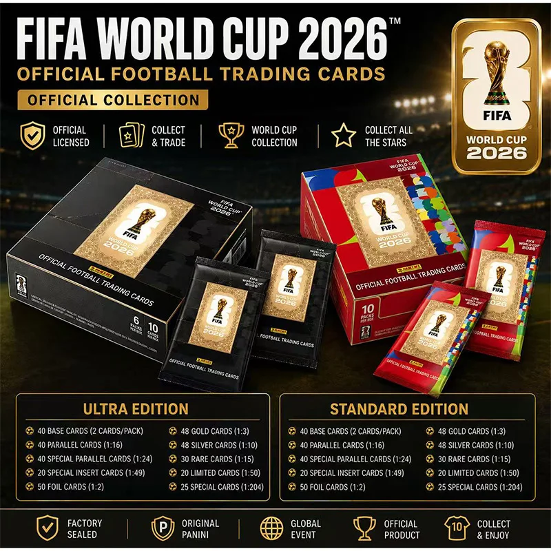 Panini FIFA World Cup 2026 Official Football Trading Cards Ultra Edition Standard Edition Sealed Pack Box