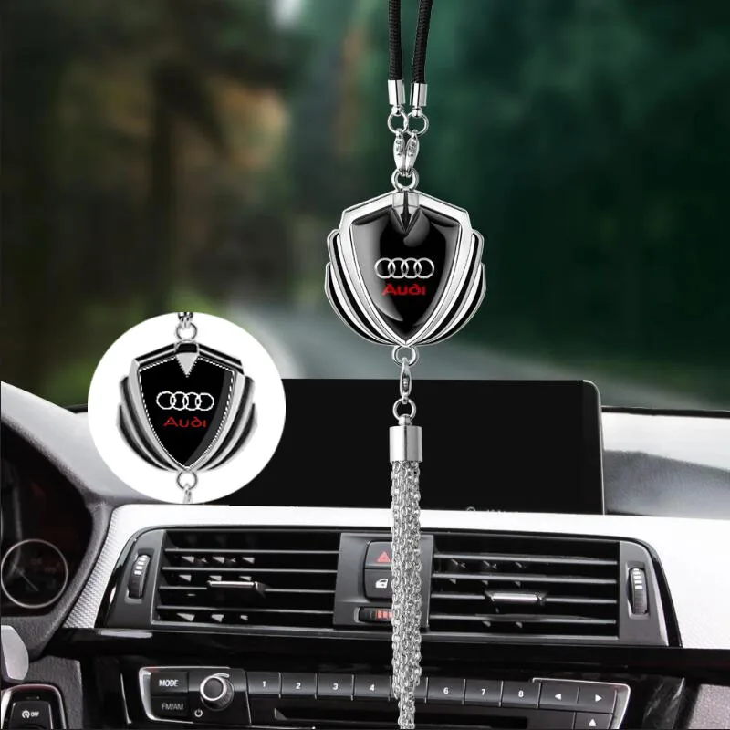 1 ud. Colgante para coche, accesorio decorativo para espejo retrovisor interior, emblema automotriz para Audi Q5 Q3 Q2 Q7 A3 B5 B6 B7 B8 B9 8P 8V 8L A5 A4 C6