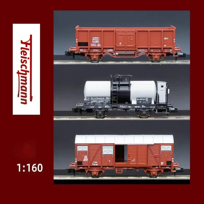 

FLEISCHMANN N Type 1/160 Toy Train 880909 Italian Freight Car Three Sections Four Generations Carriage Set Boy Toy Gift