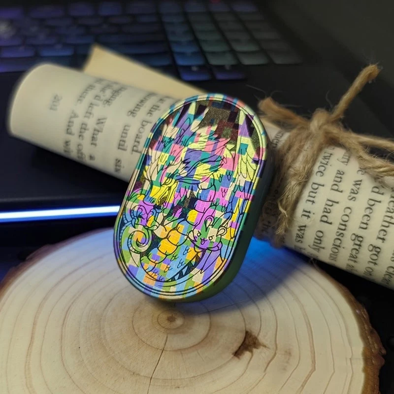 Splash encre couleur alliage de titane mécanique Dragon Fidget curseur jouets EDC Fidget Anti-Stress métal Fidget Spinner jouets