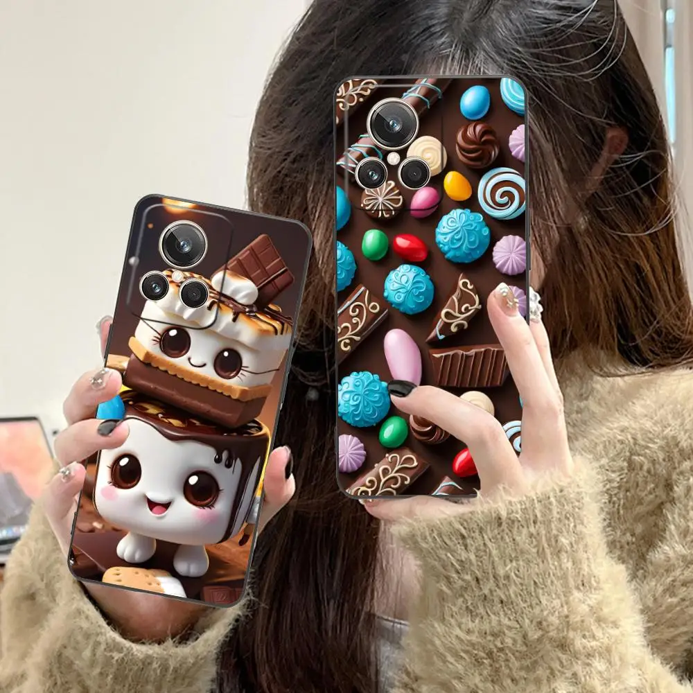 

Sweet Chocolate Phone Case for Realme GT 8 Neo Pro C75 73 71 C67 65 C55 53 C35 31 C20 15 Soft TPU Shockproof Cover