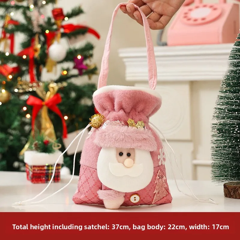 

2026 Christmas Gift Bag Pink Gift Bag Christmas Eve Candy Bag Christmas Decorations Gift Giving