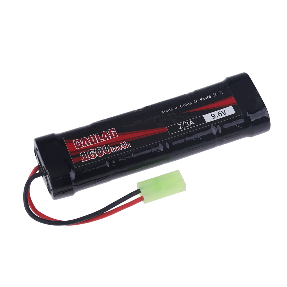 NiMH 2/3A 9.6V 1600mAh Flat Battery Pack with Mini Tamiya Connector  for Airsoft Guns Mini AK series or modified AEG\'s Parts